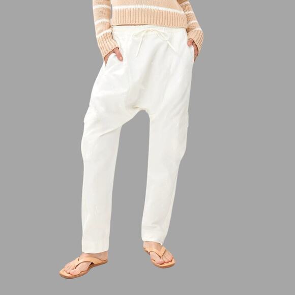 NSF Cotton Muslin Drop Crotch Straight Leg Shailey Pants White Womens XL NWT - Picture 1 of 11